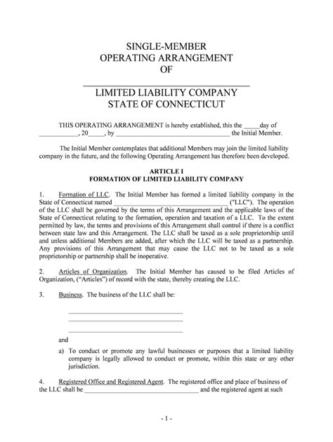 Series Llc Operating Agreement Template