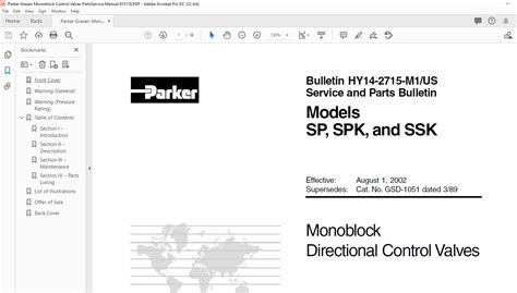 Series SP, SPK and SSK Monoblock Control Valves