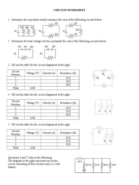Series parallel circuits worksheet pdf. pdf), Text File (.  You need a wire to com...