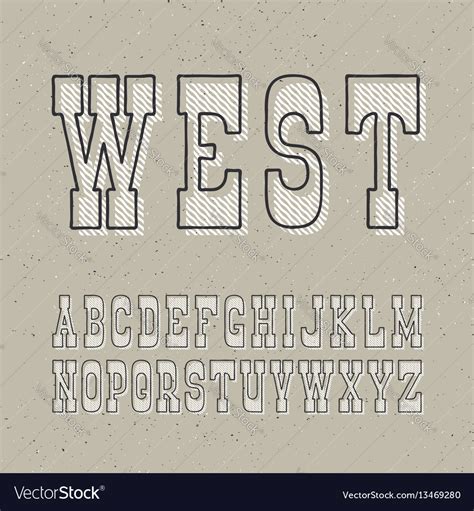 Serif bold outline font with textured layer Vector Image