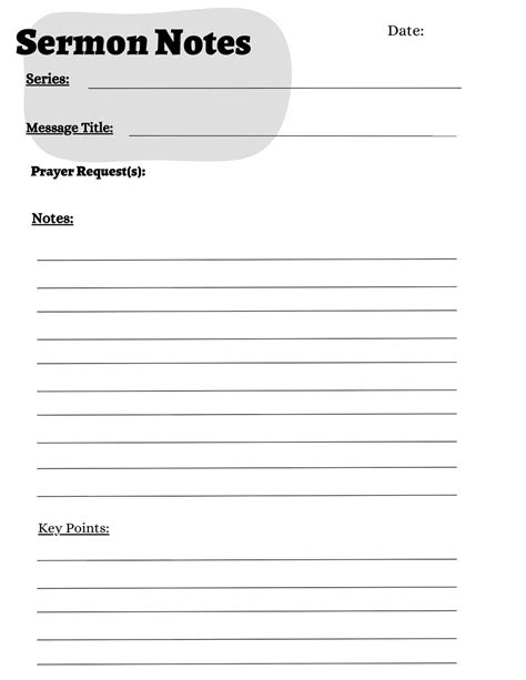 Sermon Notes Intro and sample lesson_Page_4 Notes Template, Templates