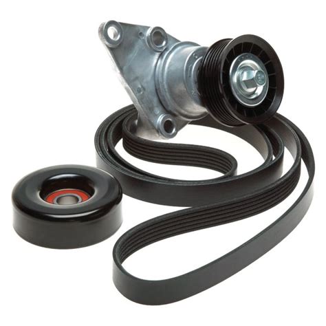 Notes: Accessory Drive, Serpentine Belt Drive Component Kit. Accessory Drive Belt Kit. Kit includes Poly-V and tensioner assembly. PRICE: 114.99Belt Material: EPDMBelt Groove Quantity: 5 ... Belt drive tensioner. PRICE: 119.99Pulley 1 Flanged: NoWidth: 31mmMounting Bolt Hole Quantity: 3Bearing Bore Inside Diameter: 17mmMaterial: Steel