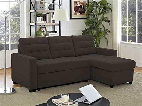 Serta Dreamlift Bakersfield Sectional Sofa Bed, Steel Grey