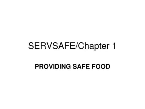 ServSafe Chapter 1