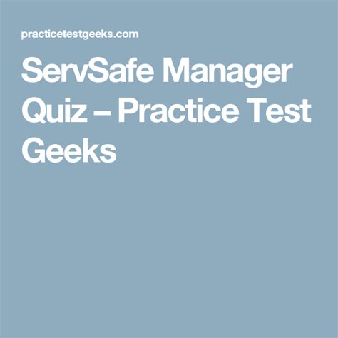 ServSafe Manager Quiz Practice Test Geeks Management, Practice