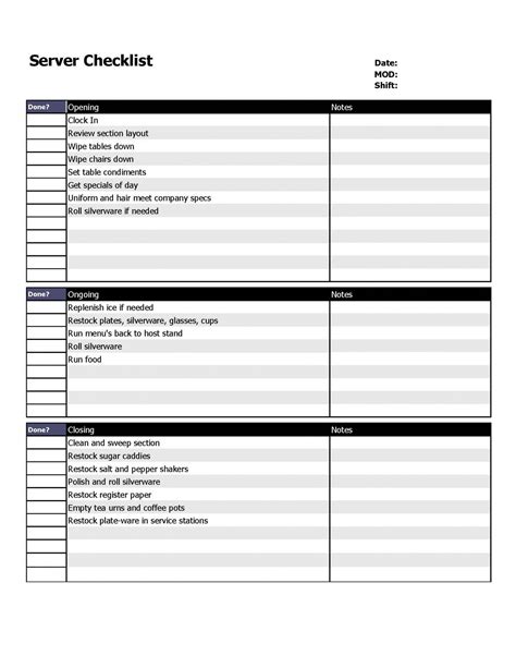 Server Build Checklist Template Excel Kayra Excel