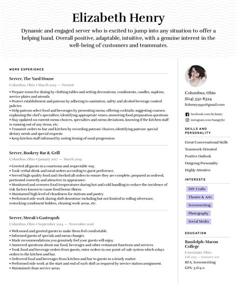 Server description for resume. Server Job Description for Resume. When applying for a job, there are many elements you need to get right on your resume. One of the most important, especially in a traditional chronological resume, is the work experience section. This is where you list previous jobs you’ve worked, as well as a bit of information about … 