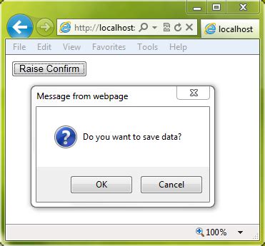 Server-Side (Code Behind) Yes No Confirmation Message Box in. 