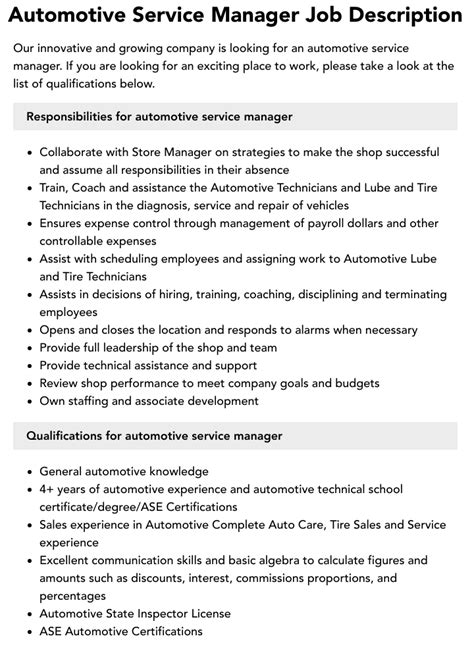 Service Director Automotive Jobs, Employment in Chippewa-on