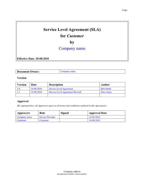 Service Level Agreement (SLA) Template in Word and Pdf formats page 5