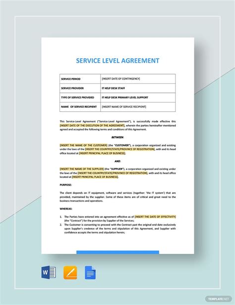 Service Level Agreement 22+ Free PDF, Word, PSD Documents Download