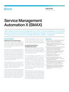 Service Management Automation X (SMAX) Data Sheet