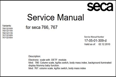 Service Seca Manual