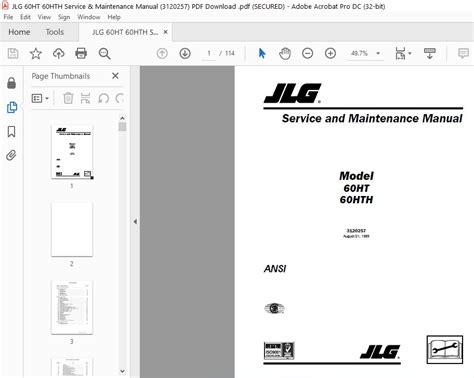 Service and maintenance manual jlg 60. - La ledoux arquitectura (fuentes de arte).