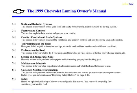 Service and owners manual chevy lumina 1999. - 1994 ford xg ute workshop manual.