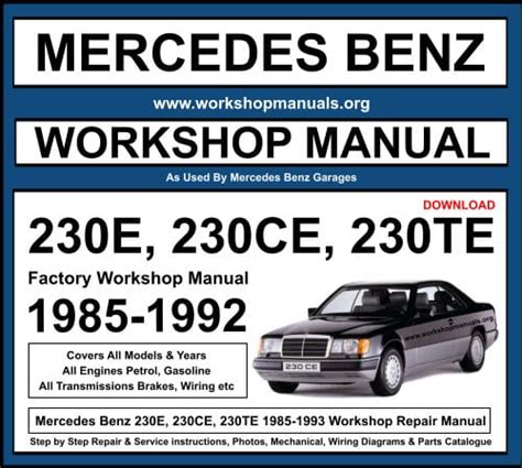 Service and repair manual mercedes 230e. - 3126 cat c7 manual de reparación.