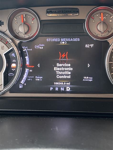 Service Electronic Throttle Control Message. I own a 2014 Dodge Ram 1500 Ecodiesel. It has been a rather dependable truck. I drive quite a bit, so far have put 182,000 miles on this vehicle. But lately things have started to creep up on me..
