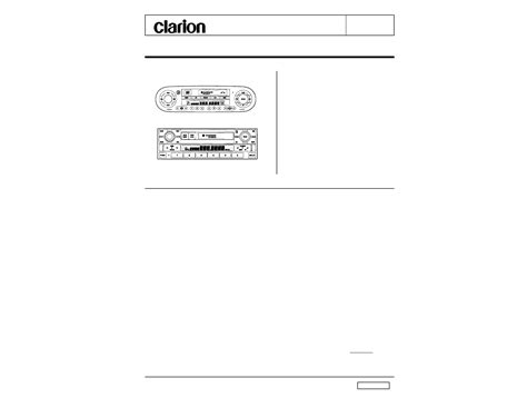 Service handbuch clarion pu 1569a c 1582a c d auto stereo player. - Sammlung von kunst- und einrichtungsgegenst©þnden; mobiliar, gem©þlden.