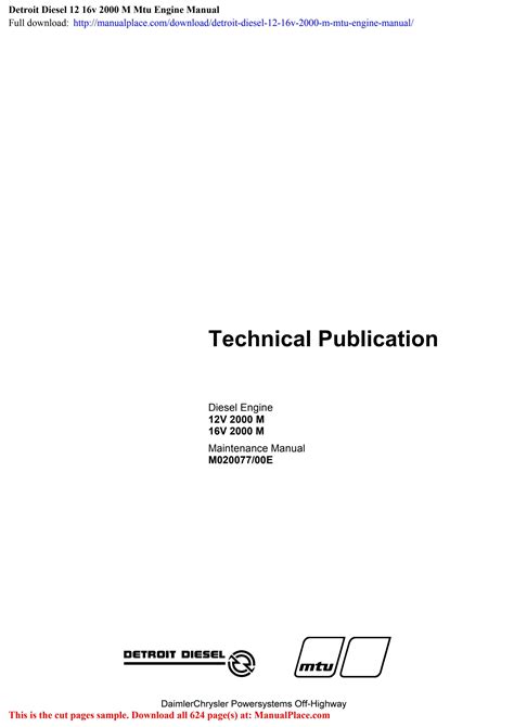 Service handbuch detroit diesel mtu 2000. - Repair manual for 98 ktm 380.