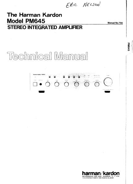 Service handbuch harman kardon pm645 stereo integrierter verstärker. - 955 maintenance assessment system study guide.