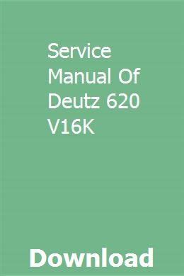 Service handbuch von deutz 620 v16k. - 1987 buick grand national repair manual.