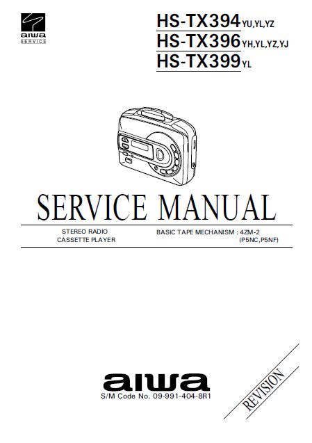 Service manual aiwa hs tx394 hs tx396 stereo radio cassette player. - Canon ipf9000 service manual repair guide parts list.