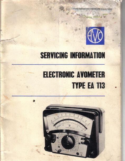Service manual avo ea113 electronic avometer. - John deere 300d backhoe service manual.
