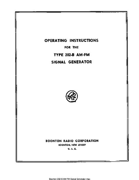 Service manual boonton 202b signal generator. - Manuale di soluzione dei fondamenti digitali.