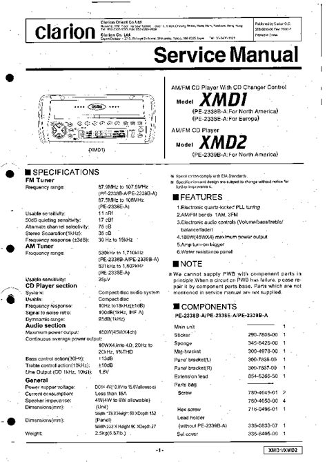 Service manual clarion en 1204d woofer amplifier. - 2005 john deere gator th 6x4 manual.