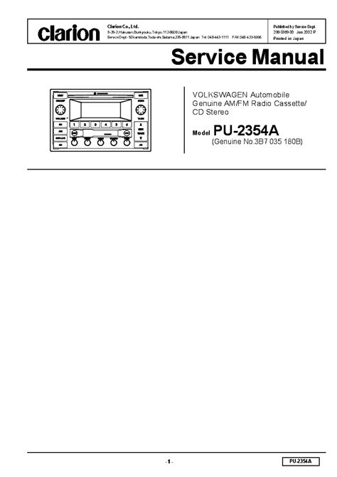 Service manual clarion pu2354a cd player. - 6 hp mariner outboard 2 stroke manual.
