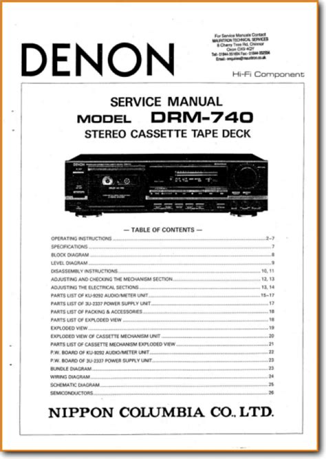Service manual denon drm 740 cassette player. - Manuale di sistemi per tetti a bassa pendenza quarta edizione.
