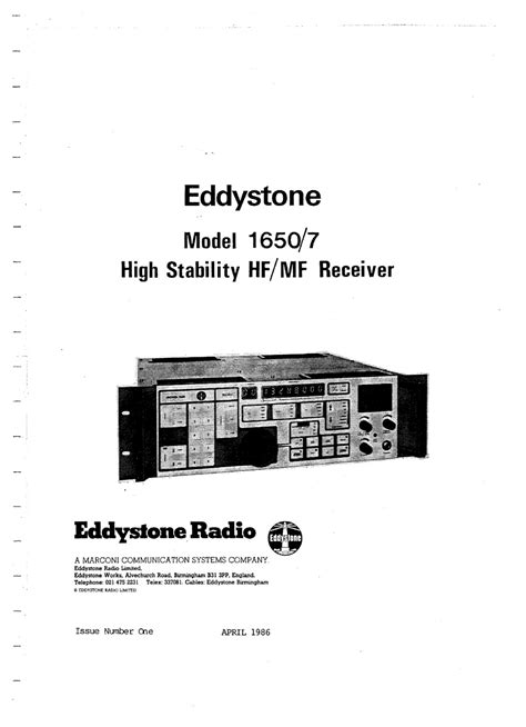 Service manual eddystone 1650 hf mf receiver. - Honeywell cm907 7 day programmable room stat manual.