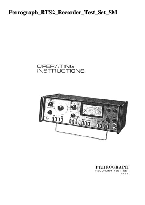 Service manual ferrograph rts2 tape recorder test set. - Optical networks by rajiv ramaswami solution manual.