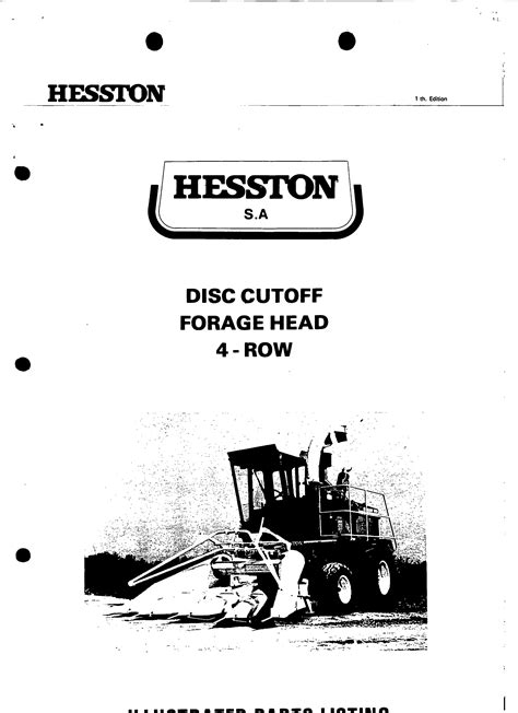 Service manual for 1375 heston disc mower. - Owners manual weight watchers food scale.