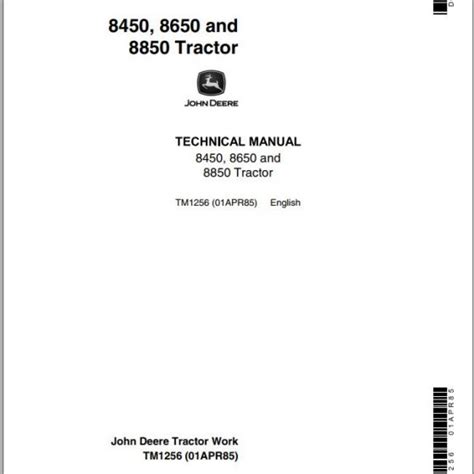 Service manual for 8650 john deere. - Handbook of snow principles processes management and use.