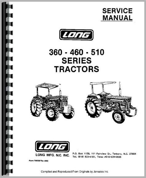 Service manual for a long 350 tractor. - Mr parker pyne professeur de bonheur.