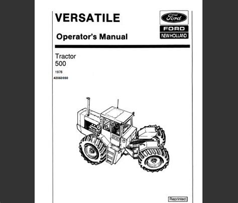 Service manual for a versatile 500 tractor. - Als der hoch-edelgebohrne gestrenge herr christian von hofmannswaldau auf arnolds-mühle ....