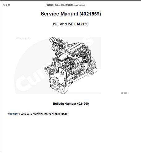 Service manual for cummins isc 330. - Montaje e instalacion en planta de maquinas industriales.