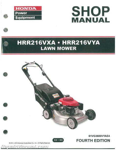 Service manual for honda mower hrr2166vxa. - Acgih a manual of recommended practice free download.