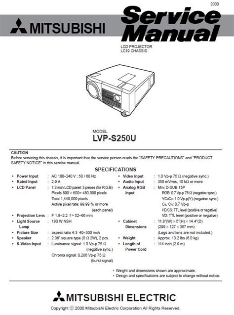 Service manual for lvp x00250u mitsubishi. - Honda nx4 falcon service manual 2000 2009 download.