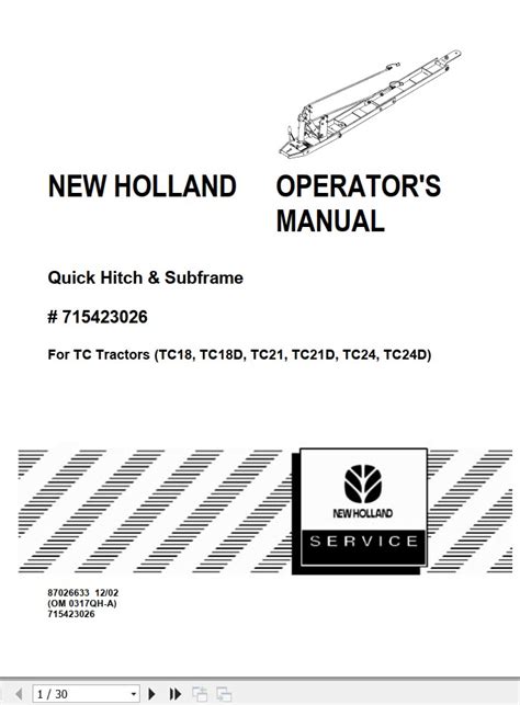 Service manual for new holland tractor tc24. - Skoda octavia petrol and diesel service and repair manual hardcover.