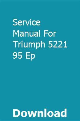 Service manual for triumph 5221 95 ep. - Tu espiritu en frecuencia modulada gonzalo gallo.