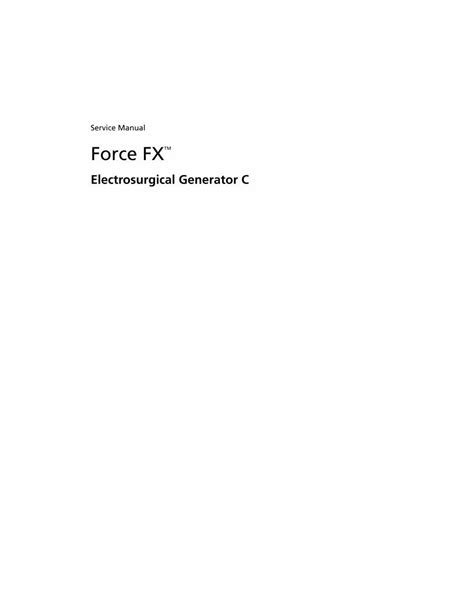 Service manual force fxtm innovative surgical device. - Romeo and juliet act 2 reading study guide answers.