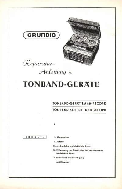 Service manual grundig tk 819 tape recorder. - 1968 pontiac repair shop and service manual firebird gto tempest lemans grand prix bonneville executive.