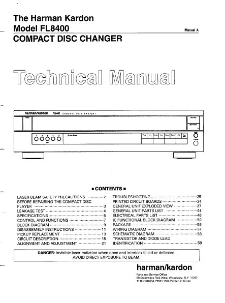 Service manual harman kardon fl8400 compact disc changer. - Manuale di riparazione per officina canon imagepress serie c1.