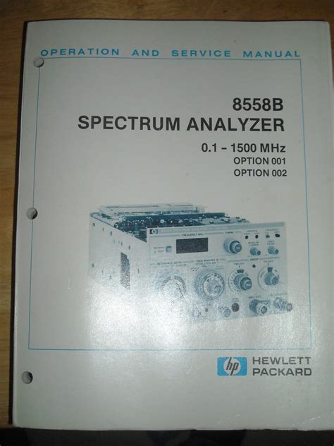 Service manual hewlett packard 8558b spectrum analyser. - La guida del giovane sprtsman al biliardo tascabile.