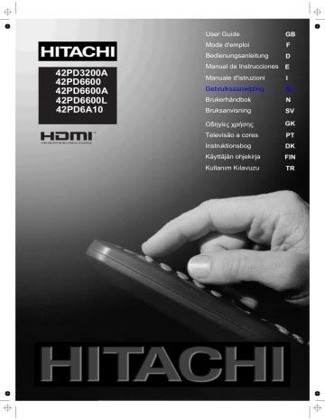 Service manual hitachi 42pd6600 plasma television. - E2020 answer guide for english 12.