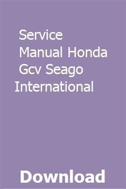 Service manual honda gcv seago international. - The handbook of investment technology by kevin j merz.