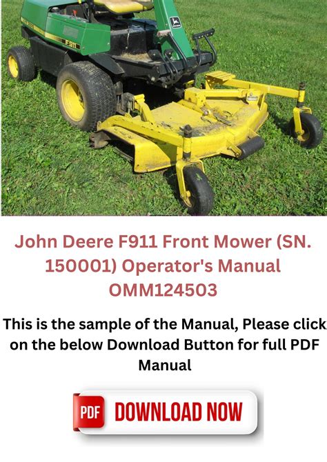Service manual john deere f911 mower. - Title solutions manual to accompany elements of vibration.