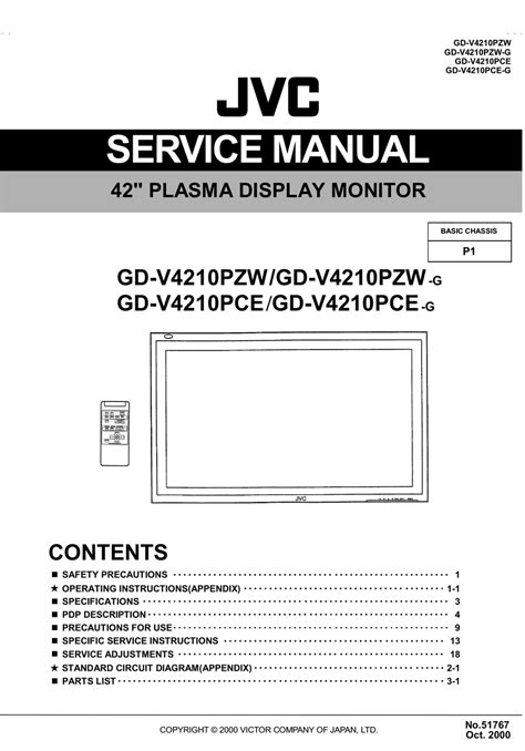 Service manual jvc gd v4210pzw gd v4210pzw g color tv. - Manuale parti stufa a legna regency.